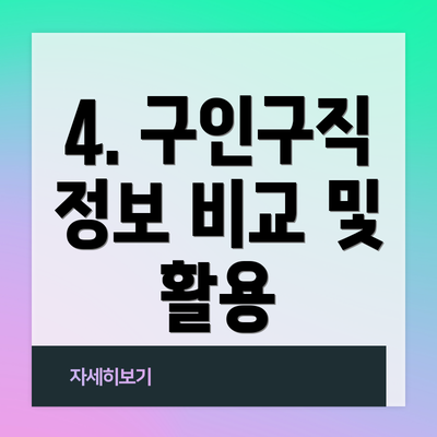 4. 구인구직 정보 비교 및 활용