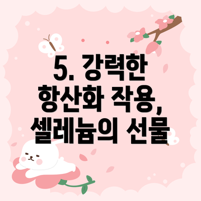 5. 강력한 항산화 작용, 셀레늄의 선물