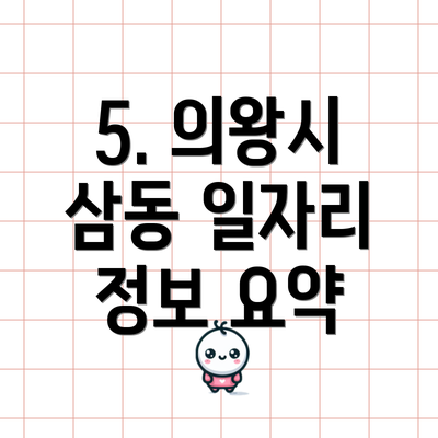 5. 의왕시 삼동 일자리 정보 요약